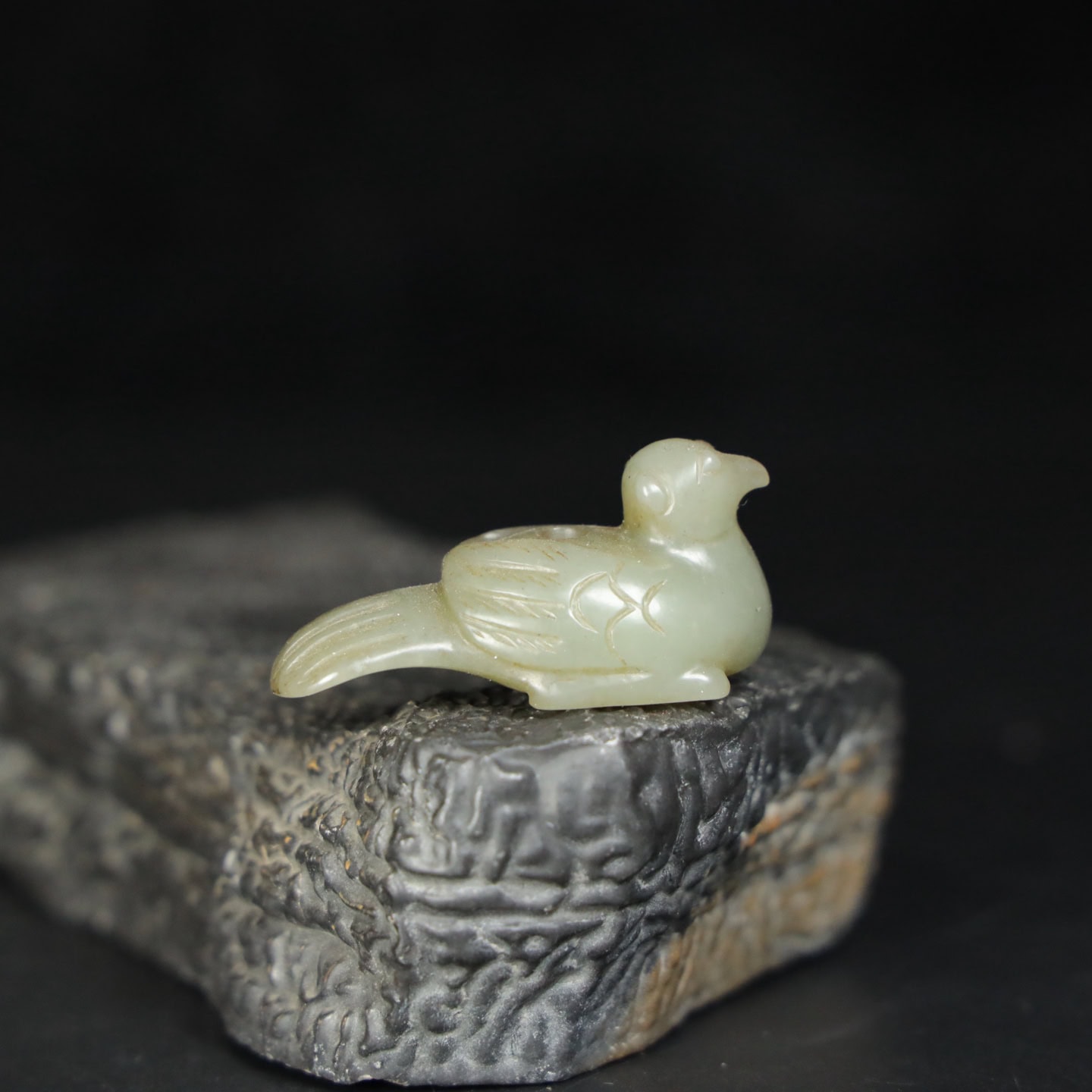Chinese Natural Jade Carved phoenix bird