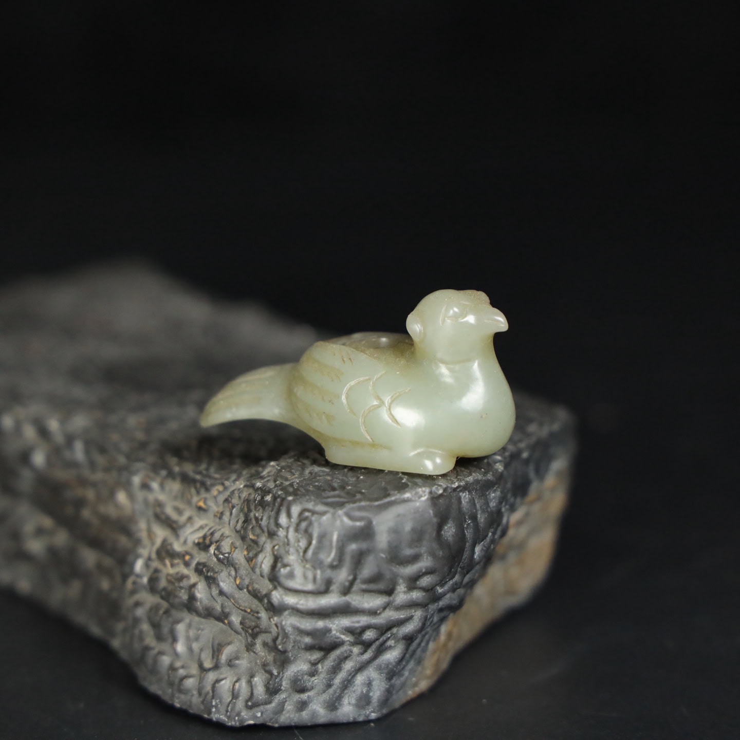 Chinese Natural Jade Carved phoenix bird