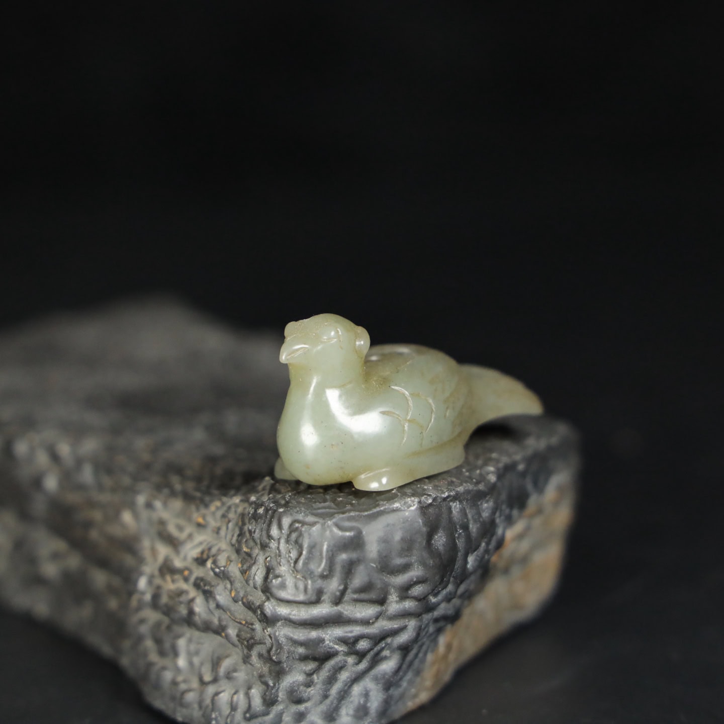 Chinese Natural Jade Carved phoenix bird