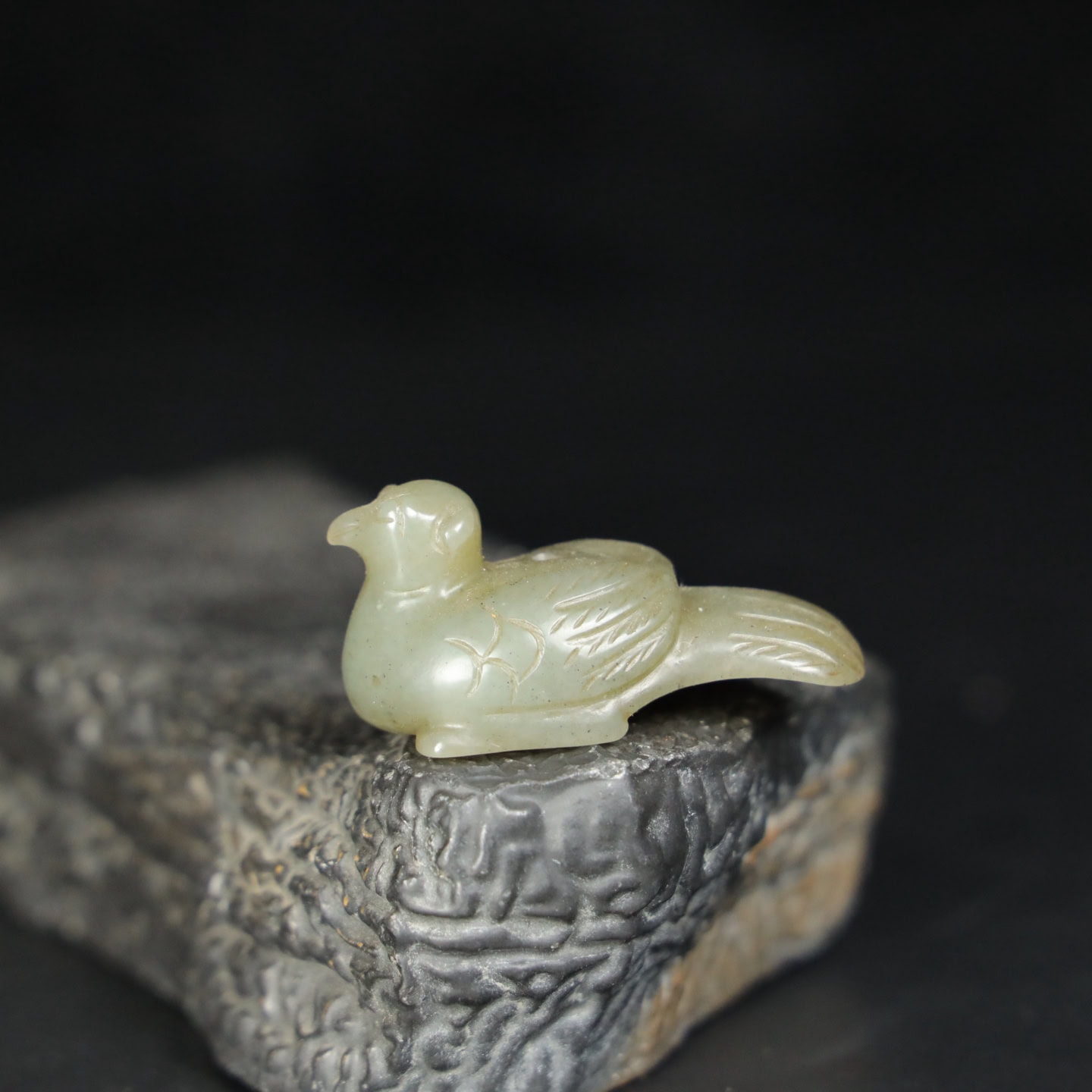 Chinese Natural Jade Carved phoenix bird