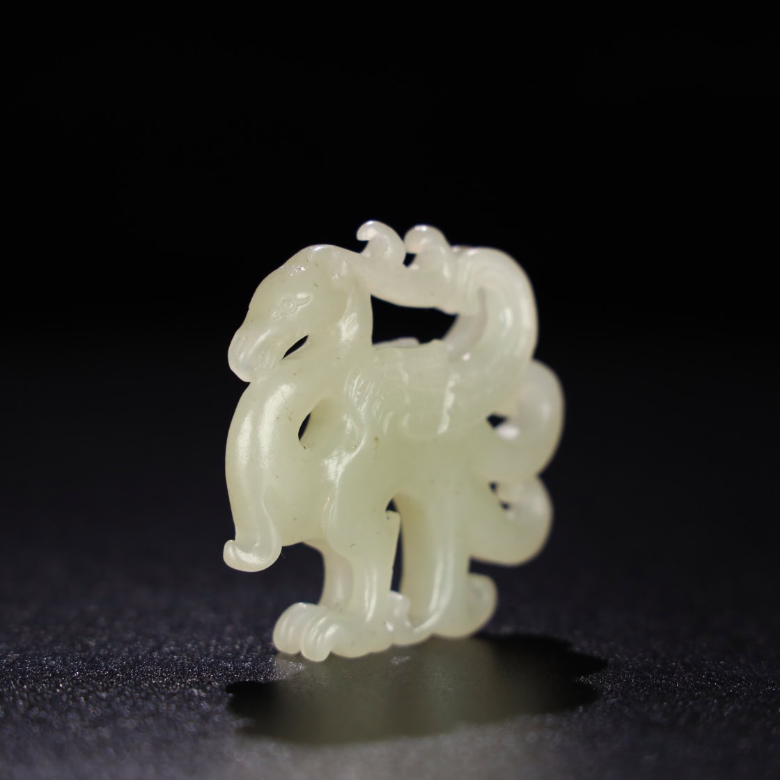 Chinese Natural Jade Carved phoenix handles