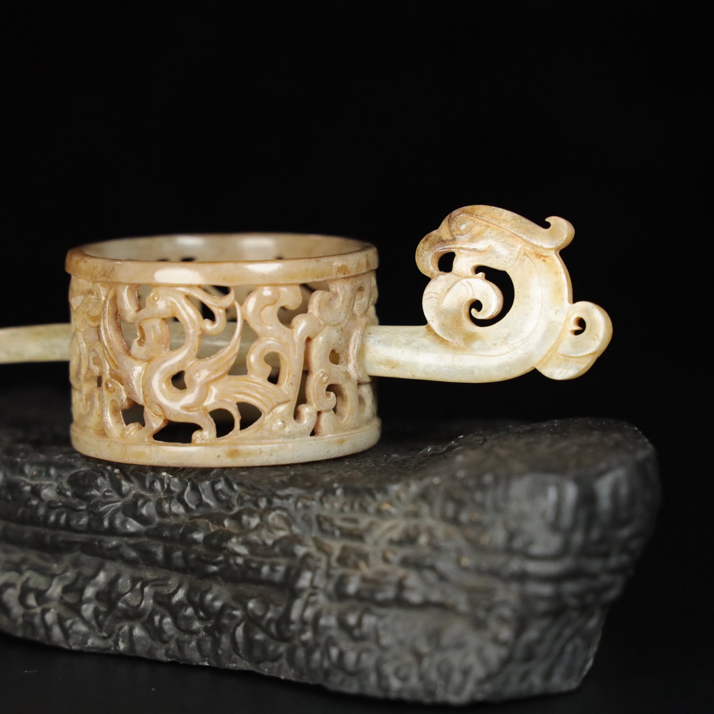 Chinese Natural Jade Carved head band