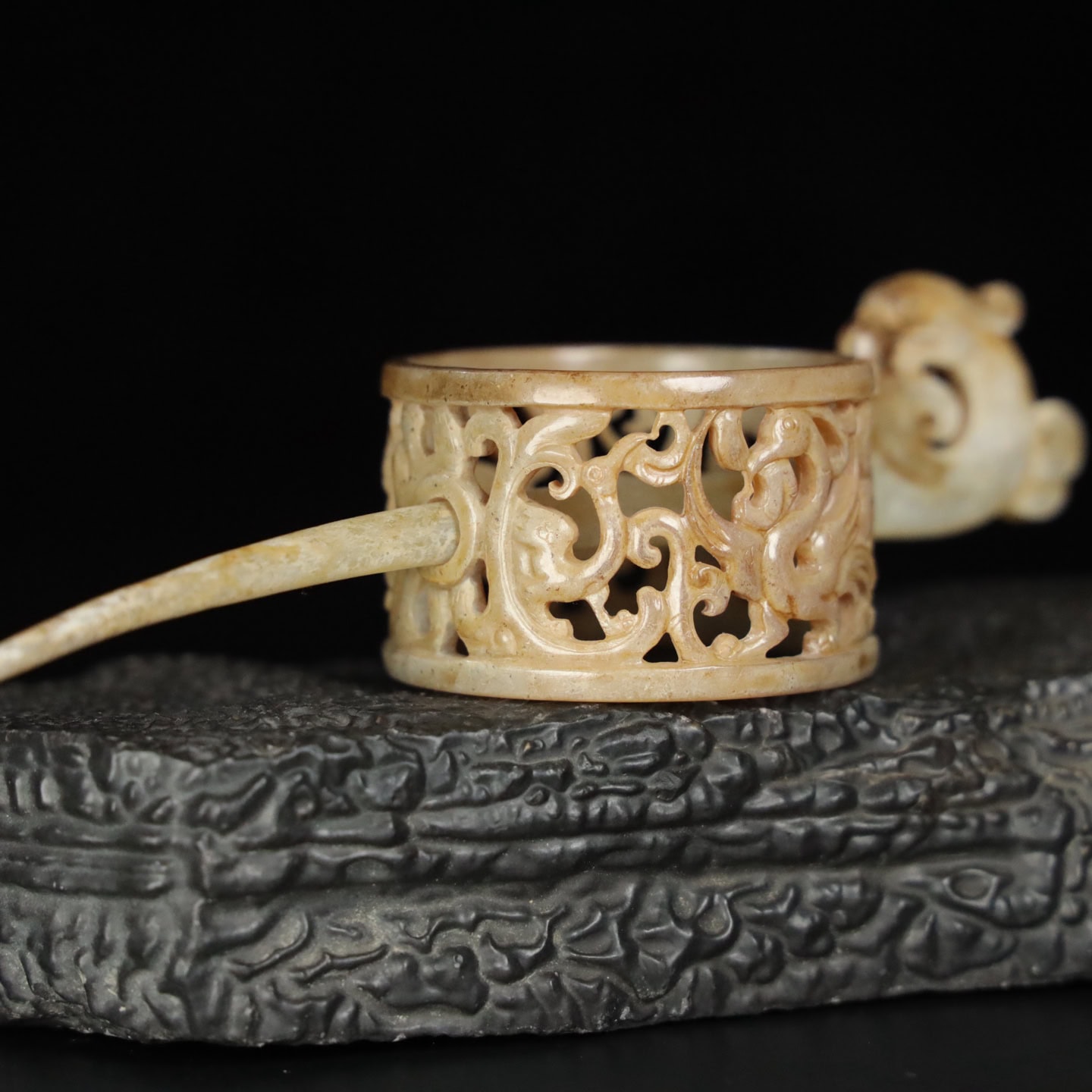 Chinese Natural Jade Carved head band