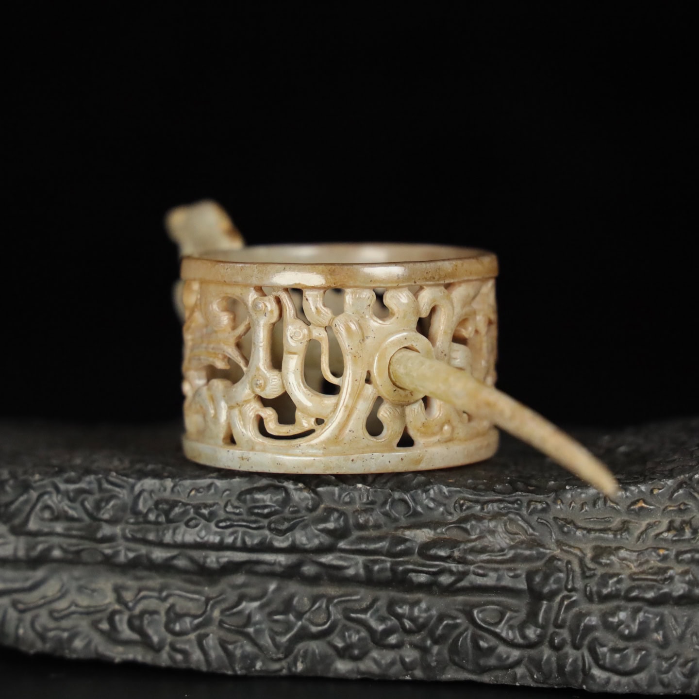 Chinese Natural Jade Carved head band