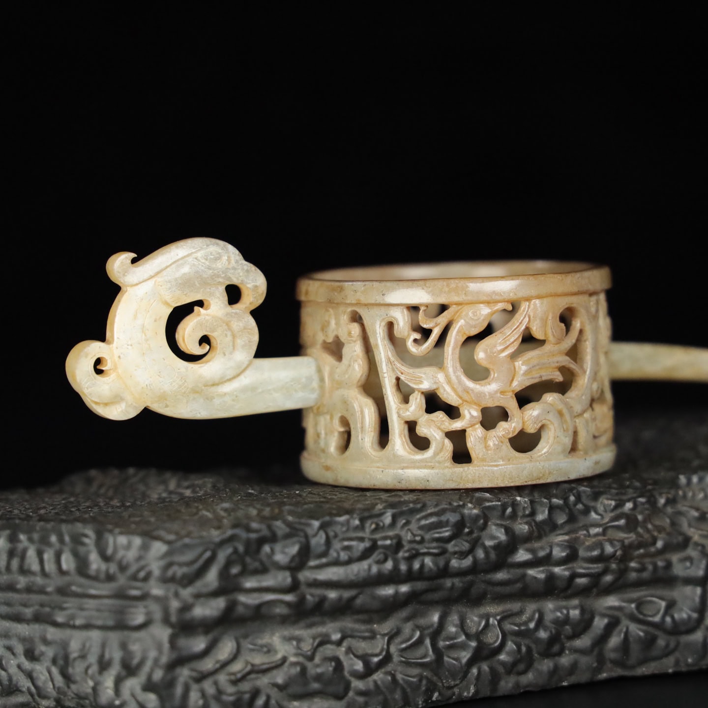 Chinese Natural Jade Carved head band