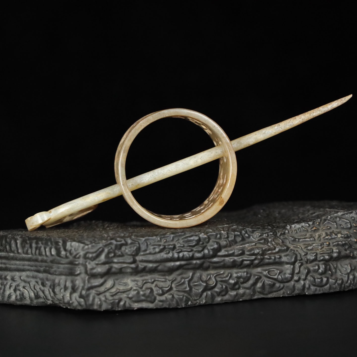 Chinese Natural Jade Carved head band