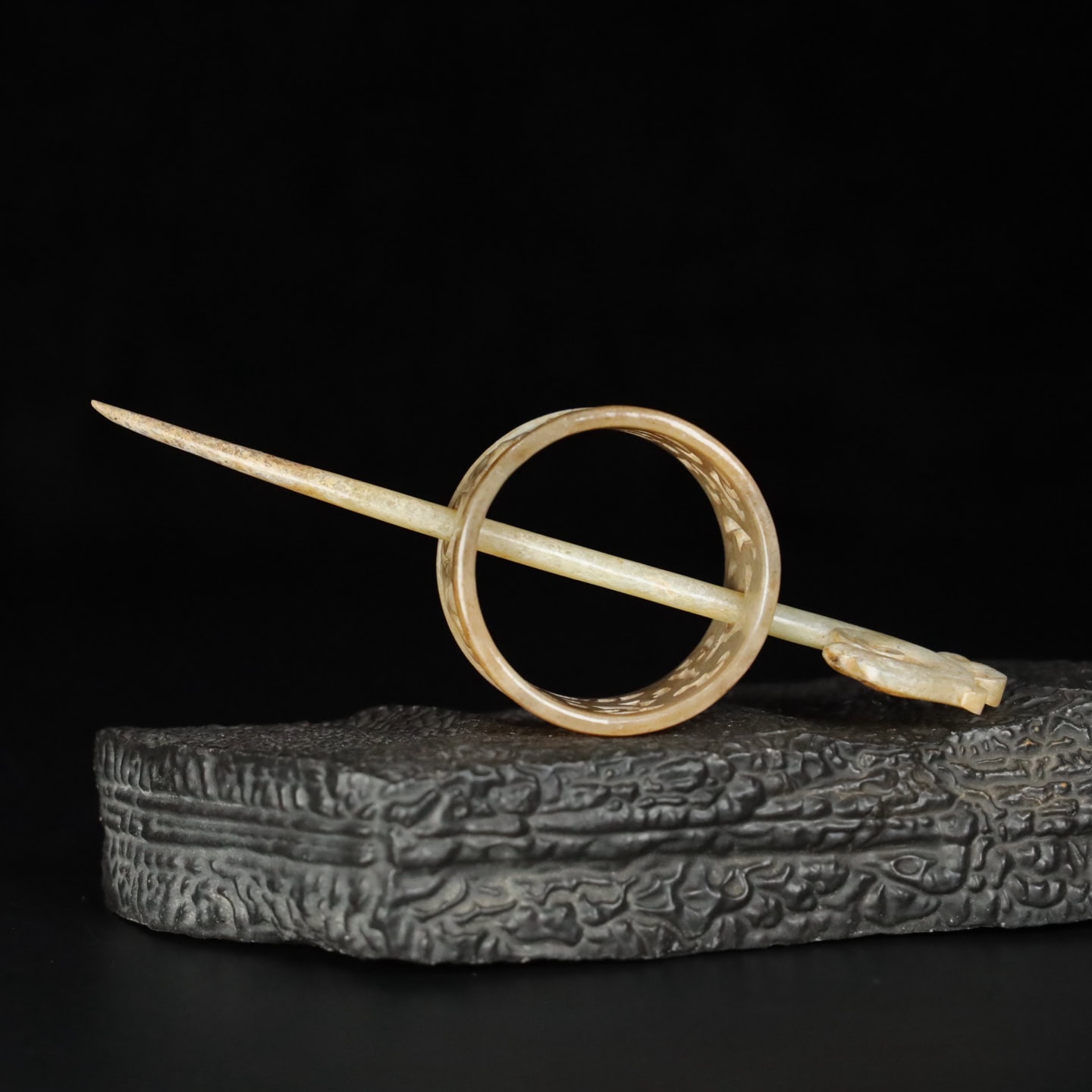 Chinese Natural Jade Carved head band