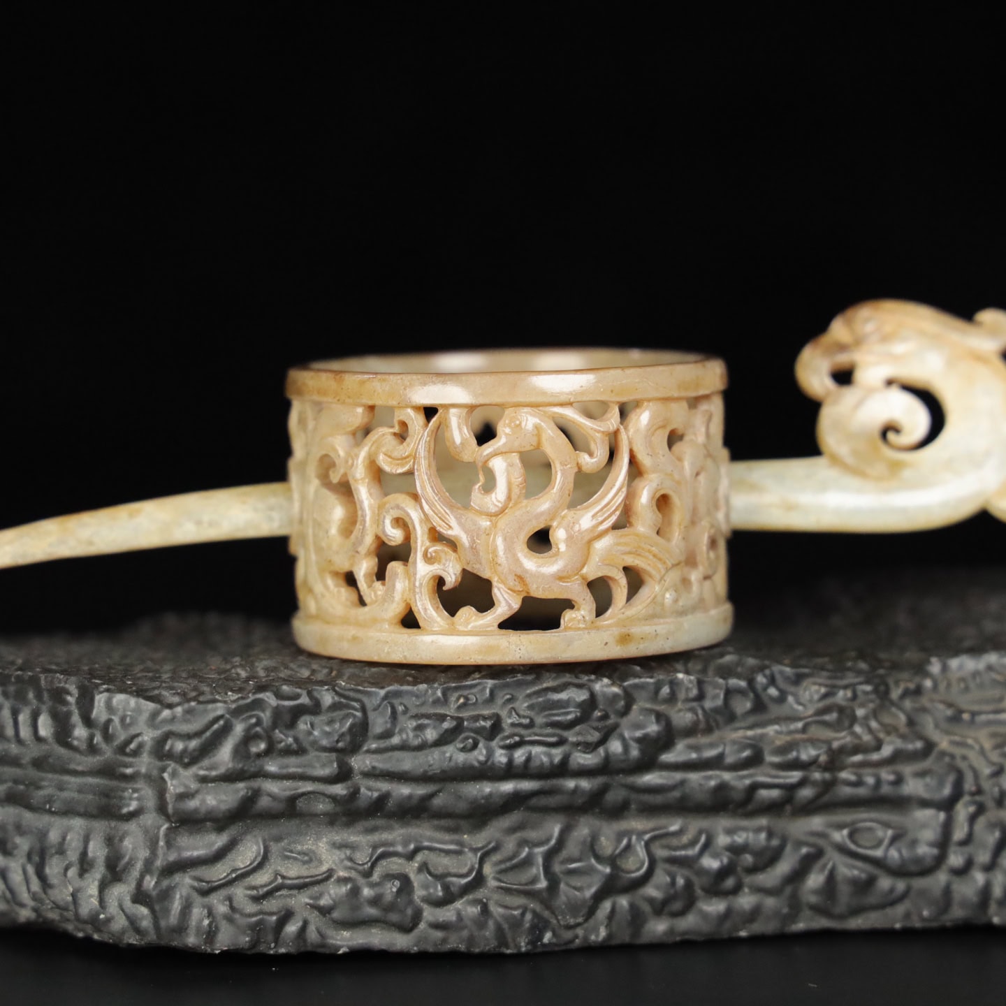 Chinese Natural Jade Carved head band