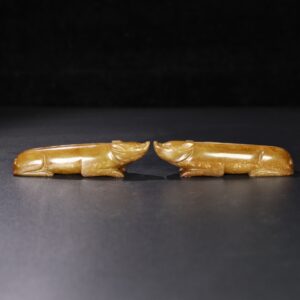 Chinese Natural Jade Carved pigs