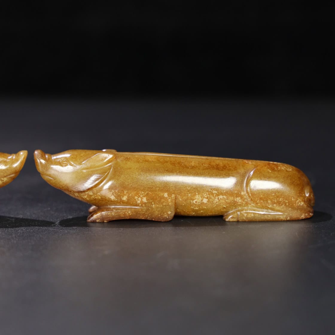 Chinese Natural Jade Carved pigs