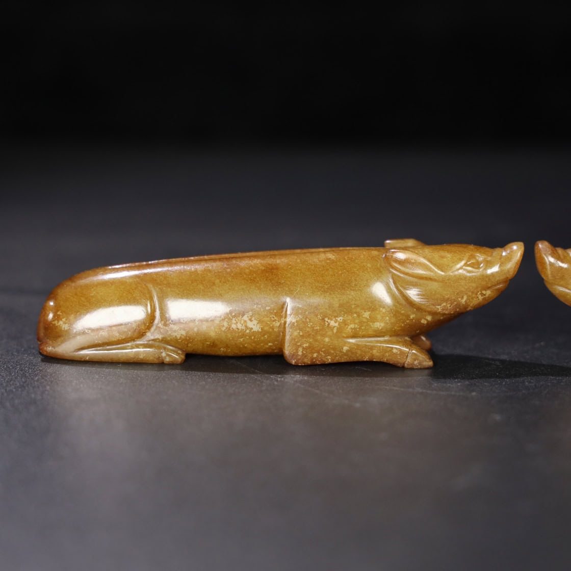 Chinese Natural Jade Carved pigs