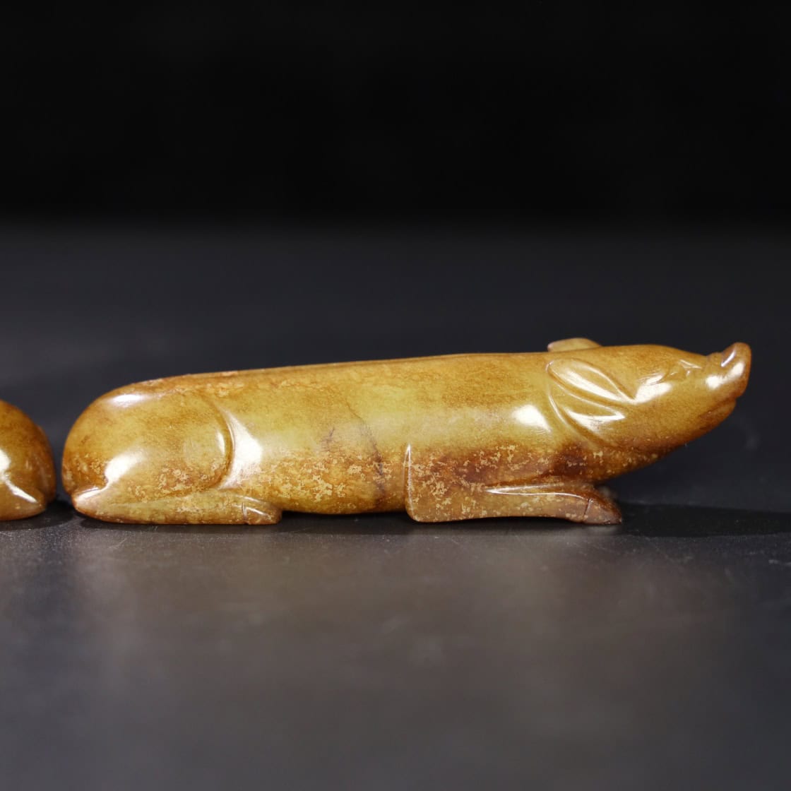 Chinese Natural Jade Carved pigs
