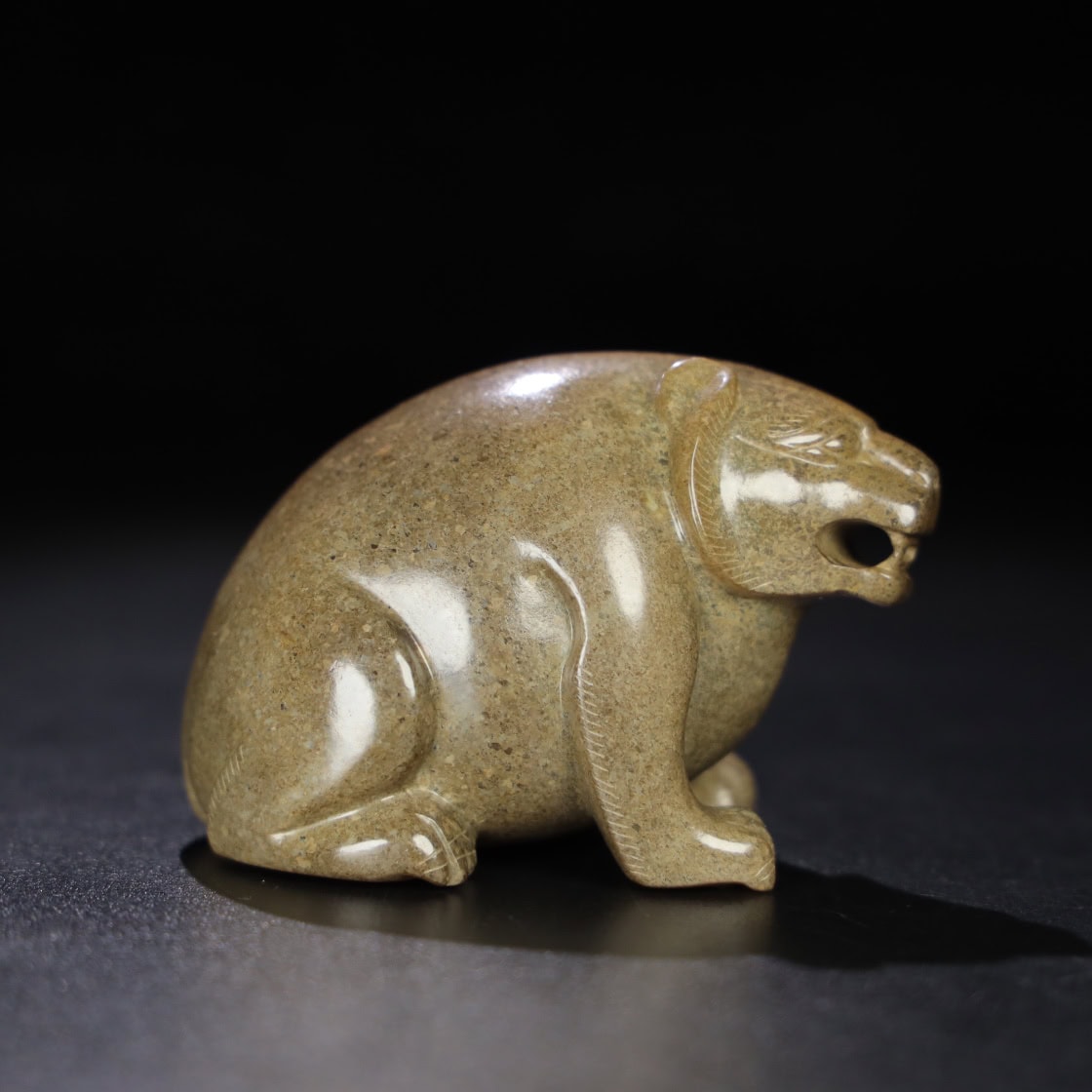 Chinese Natural Jade Carved Bear