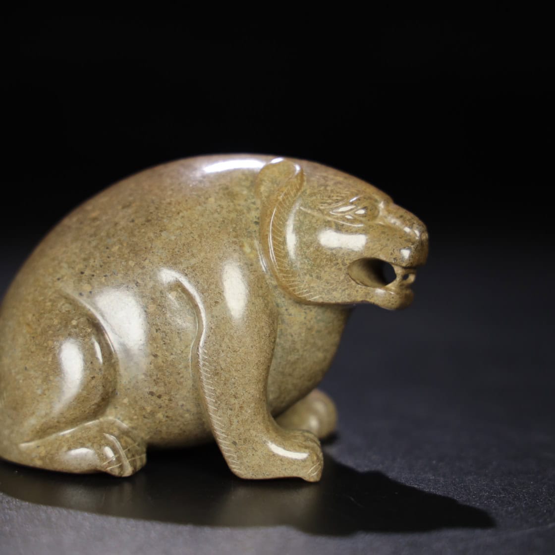 Chinese Natural Jade Carved Bear