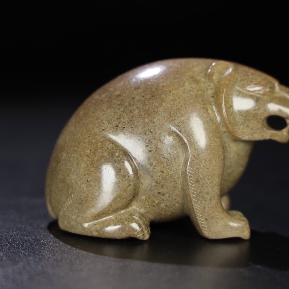 Chinese Natural Jade Carved Bear