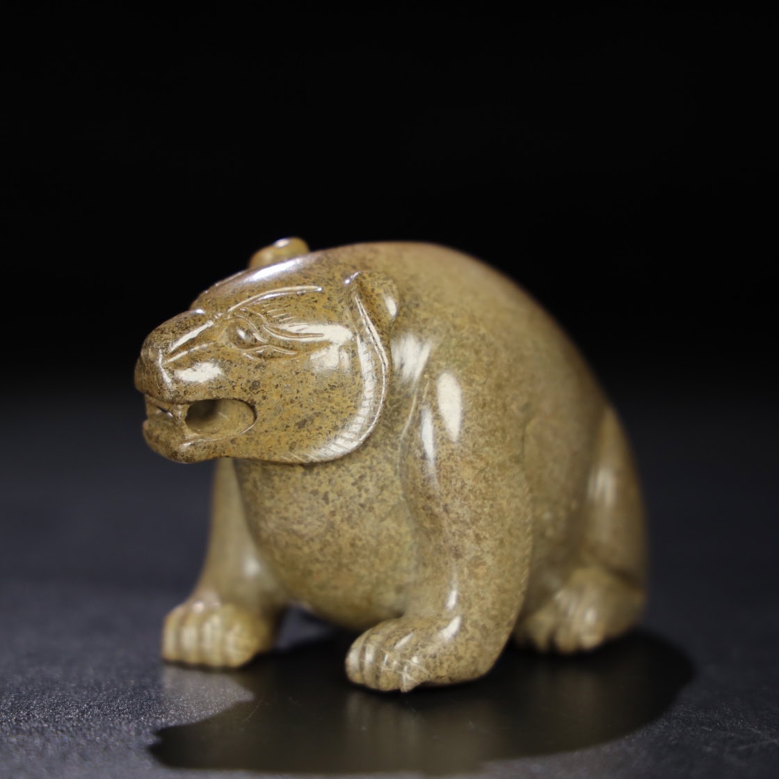 Chinese Natural Jade Carved Bear
