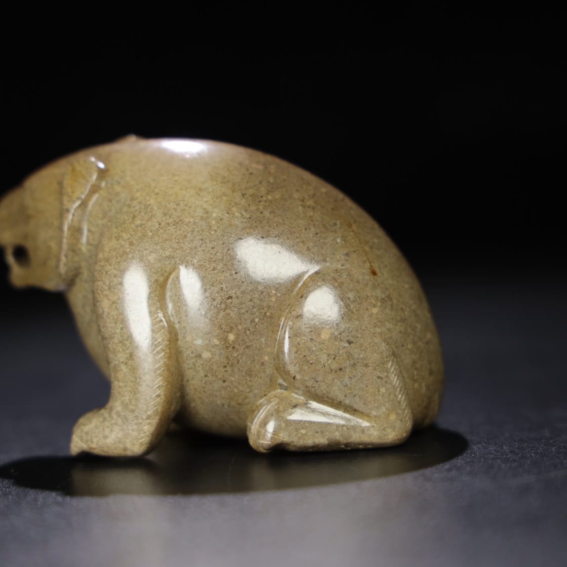 Chinese Natural Jade Carved Bear