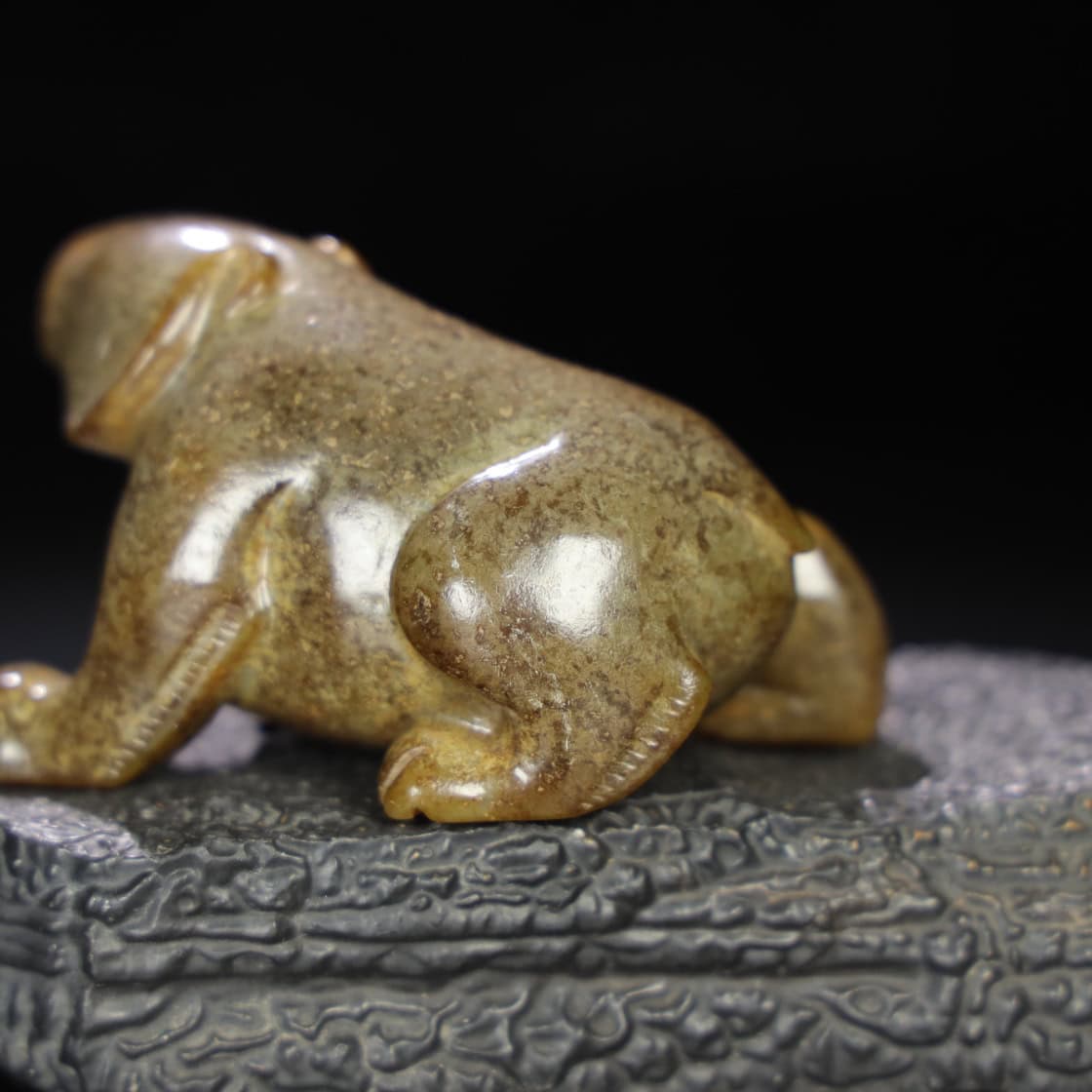 Chinese Natural Jade Carved Bear