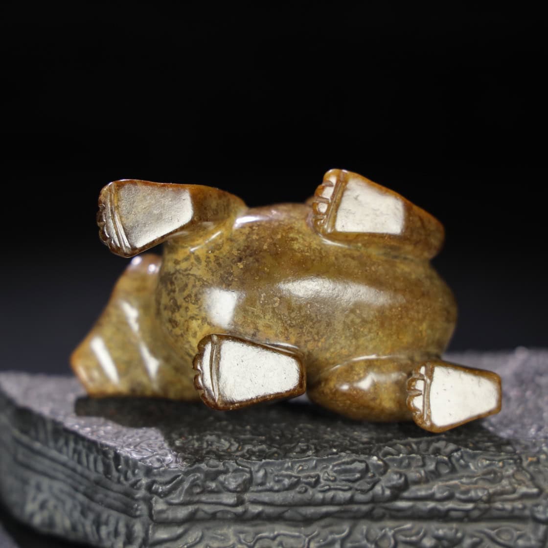 Chinese Natural Jade Carved Bear