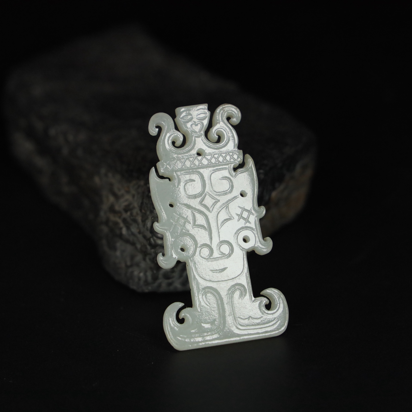 Chinese Natural Jade Carved Pendant
