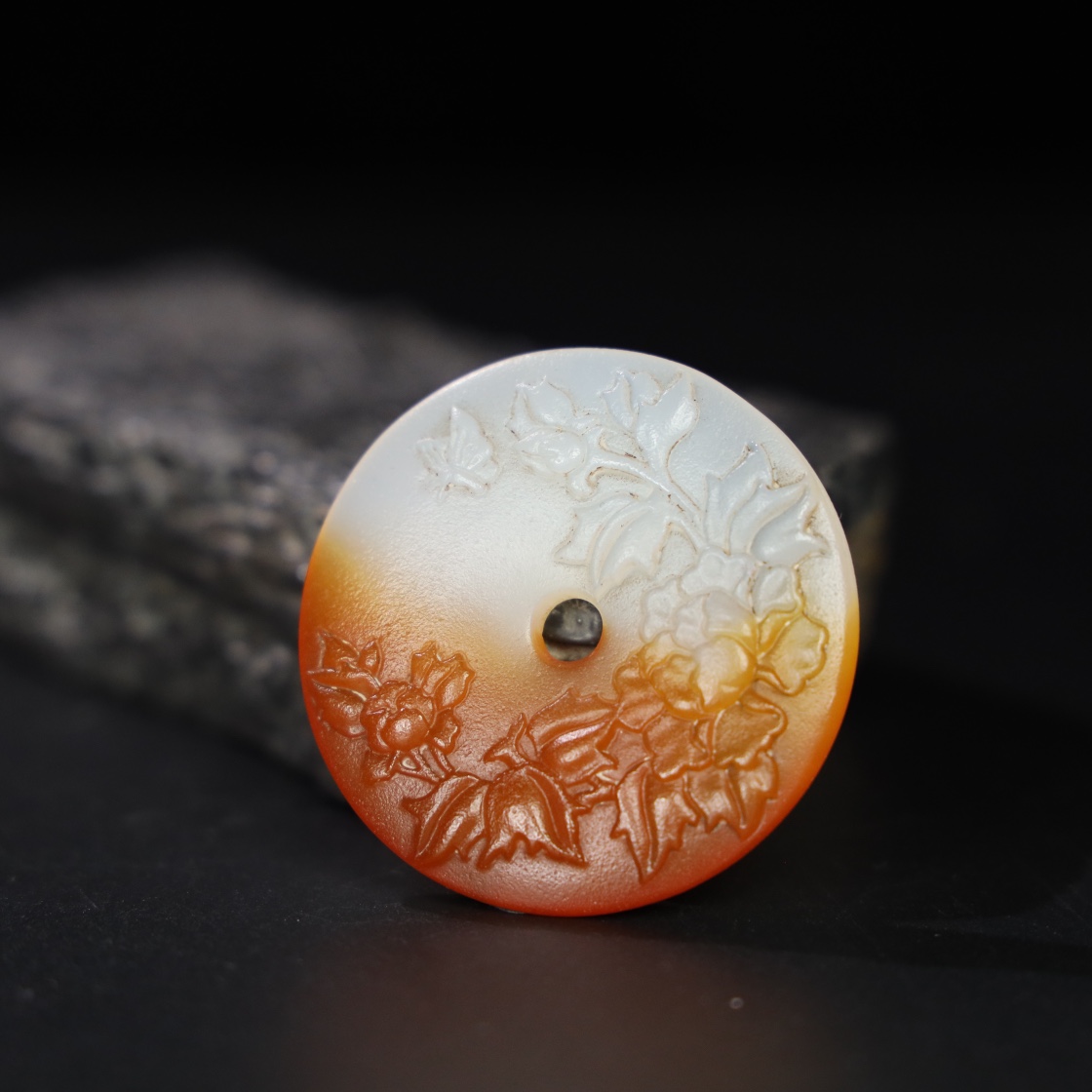 Chinese Natural Jade Carved Pendant