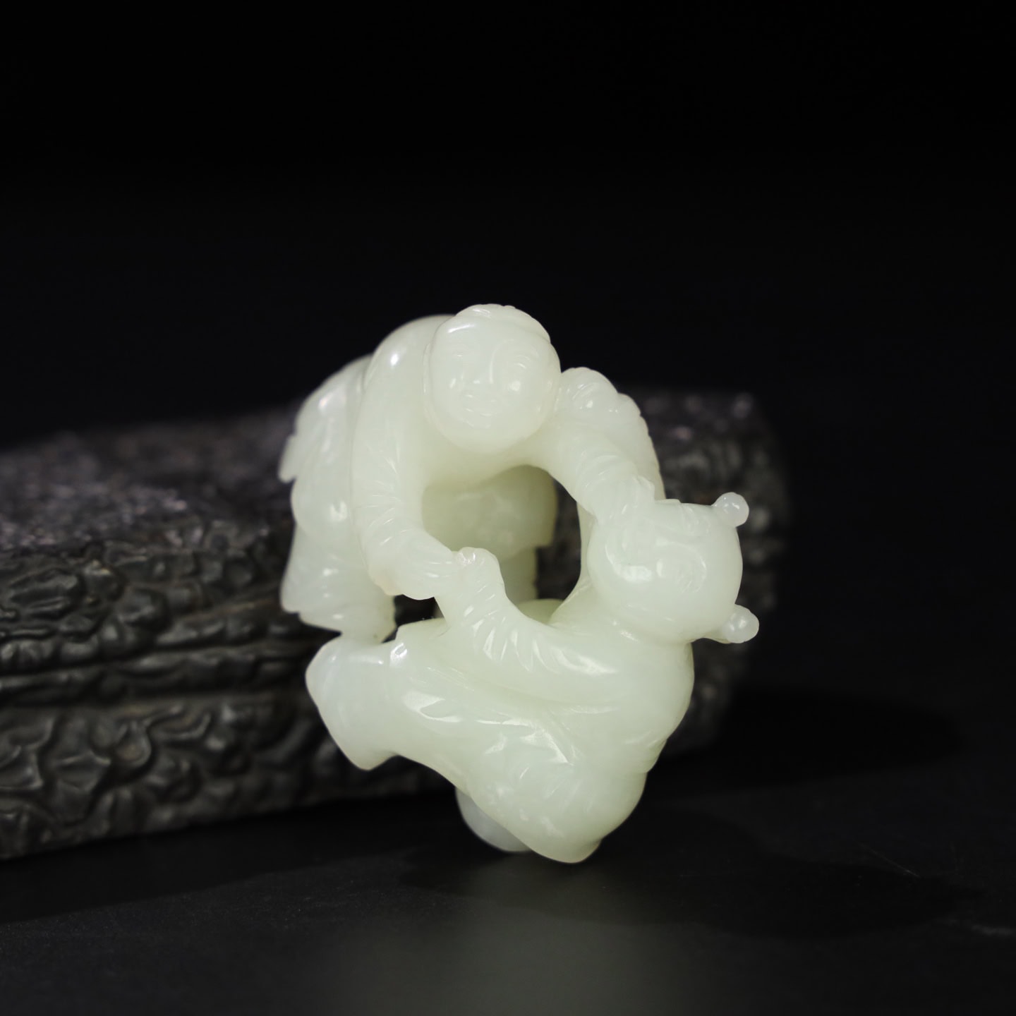 Chinese Natural Jade Carved boy