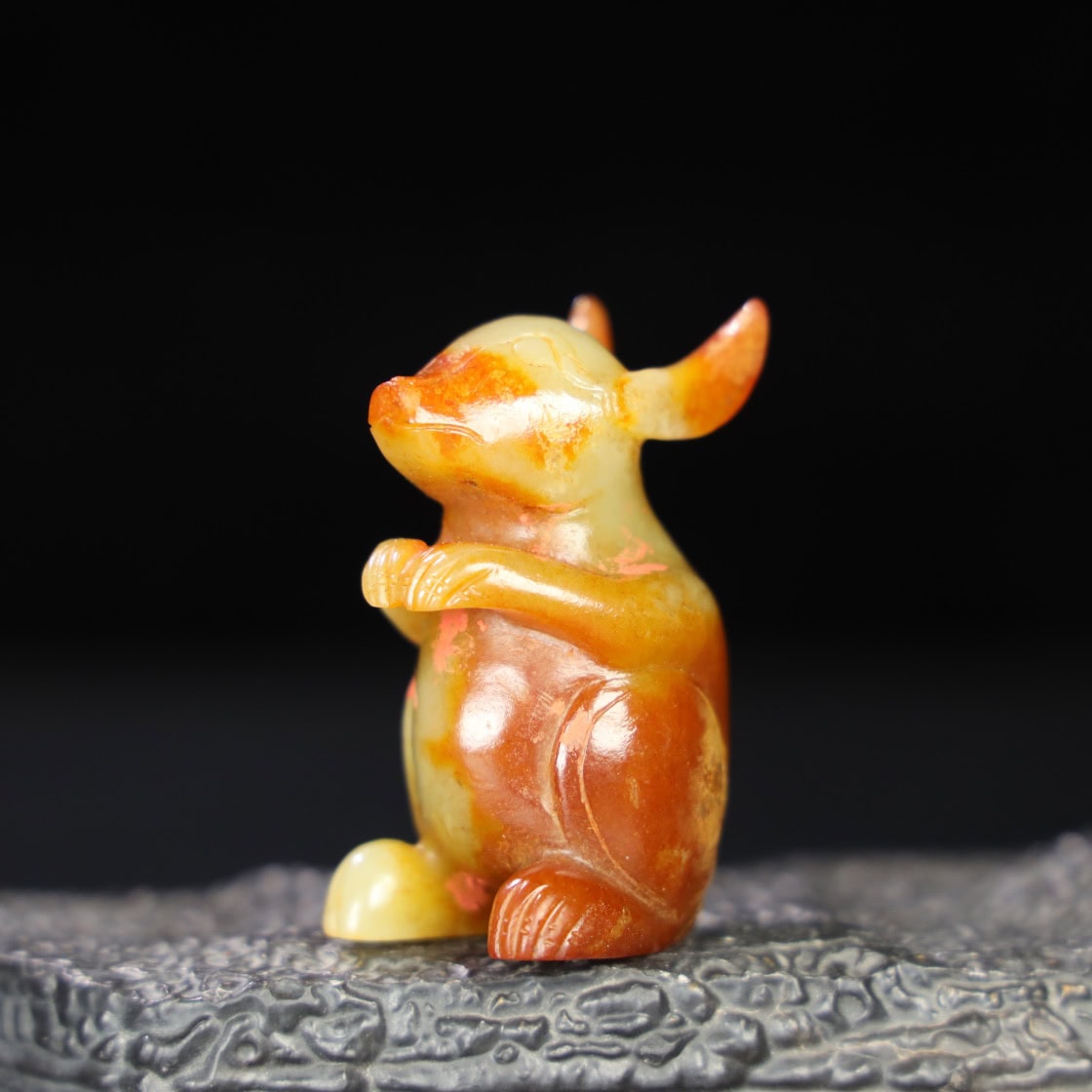 Chinese Natural Jade Carved Rabbit