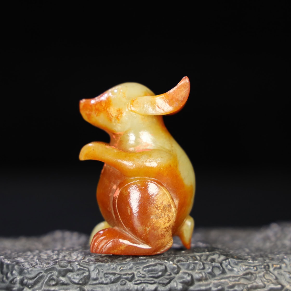 Chinese Natural Jade Carved Rabbit
