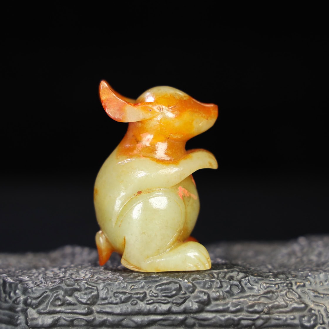 Chinese Natural Jade Carved Rabbit