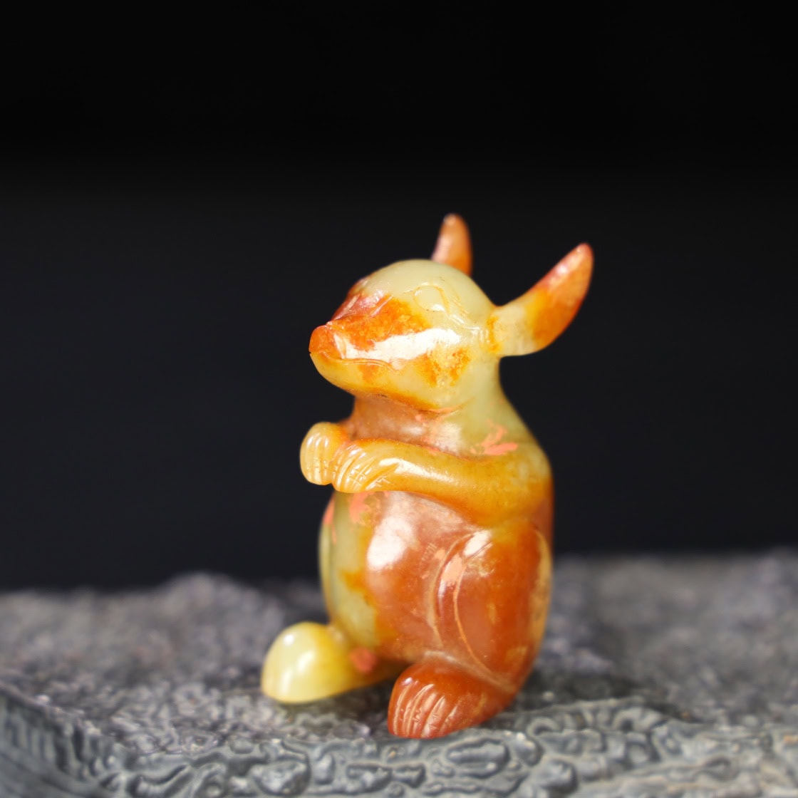 Chinese Natural Jade Carved Rabbit