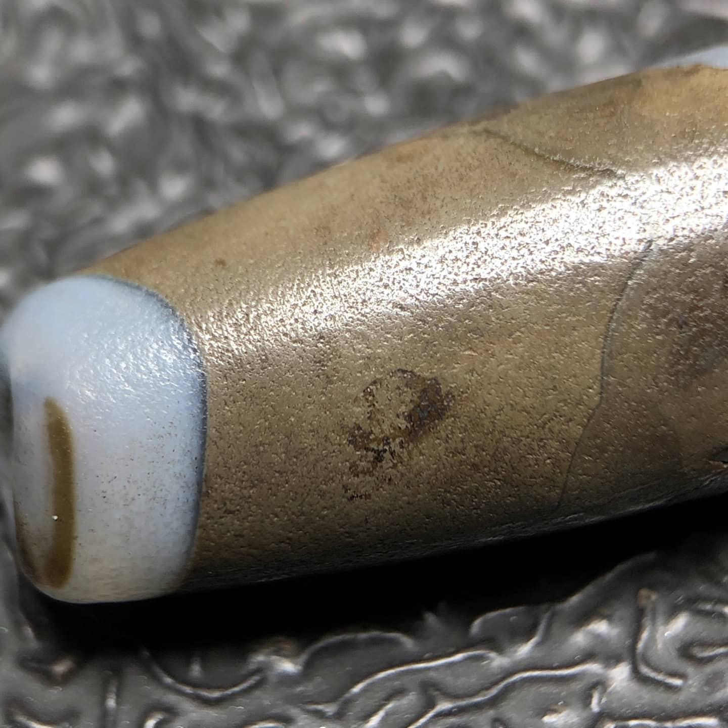 Chinese Natural Jade Carved Dzi beads