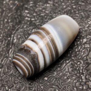 Chinese Natural Jade Carved Dzi beads