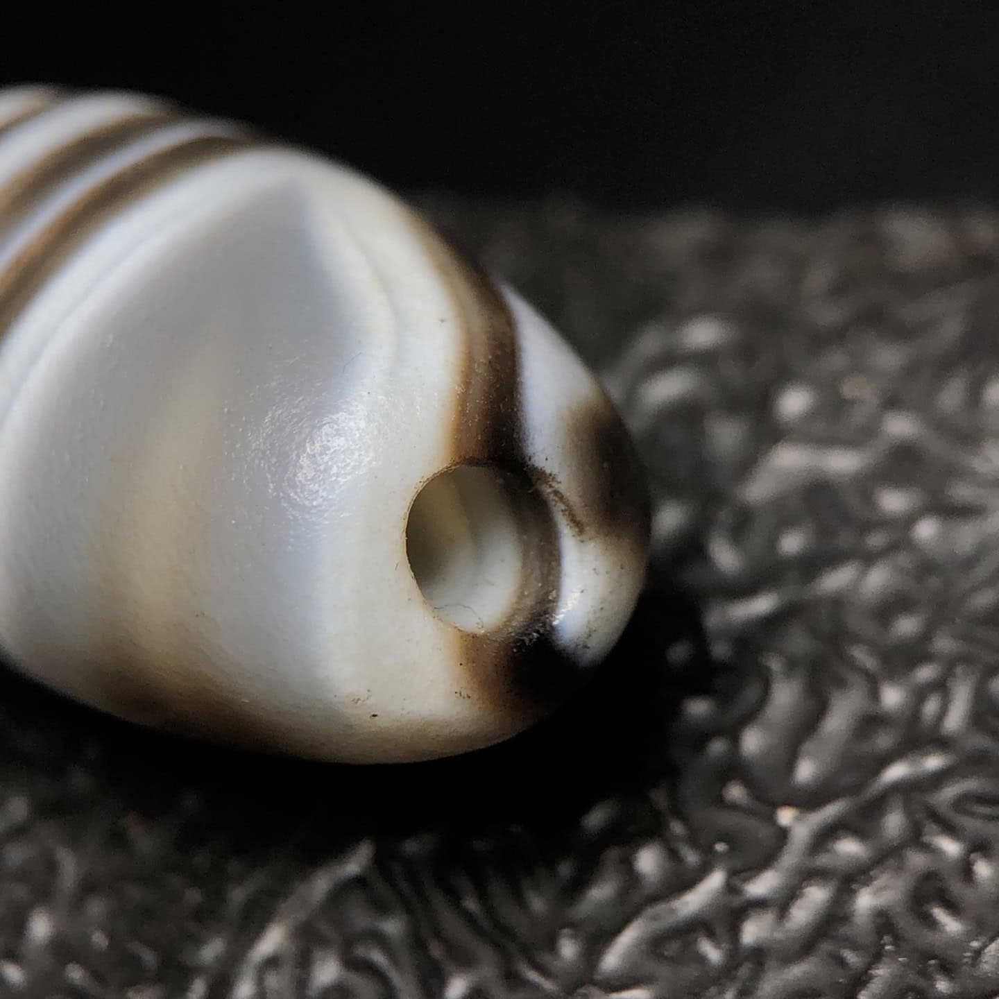 Chinese Natural Jade Carved Dzi beads