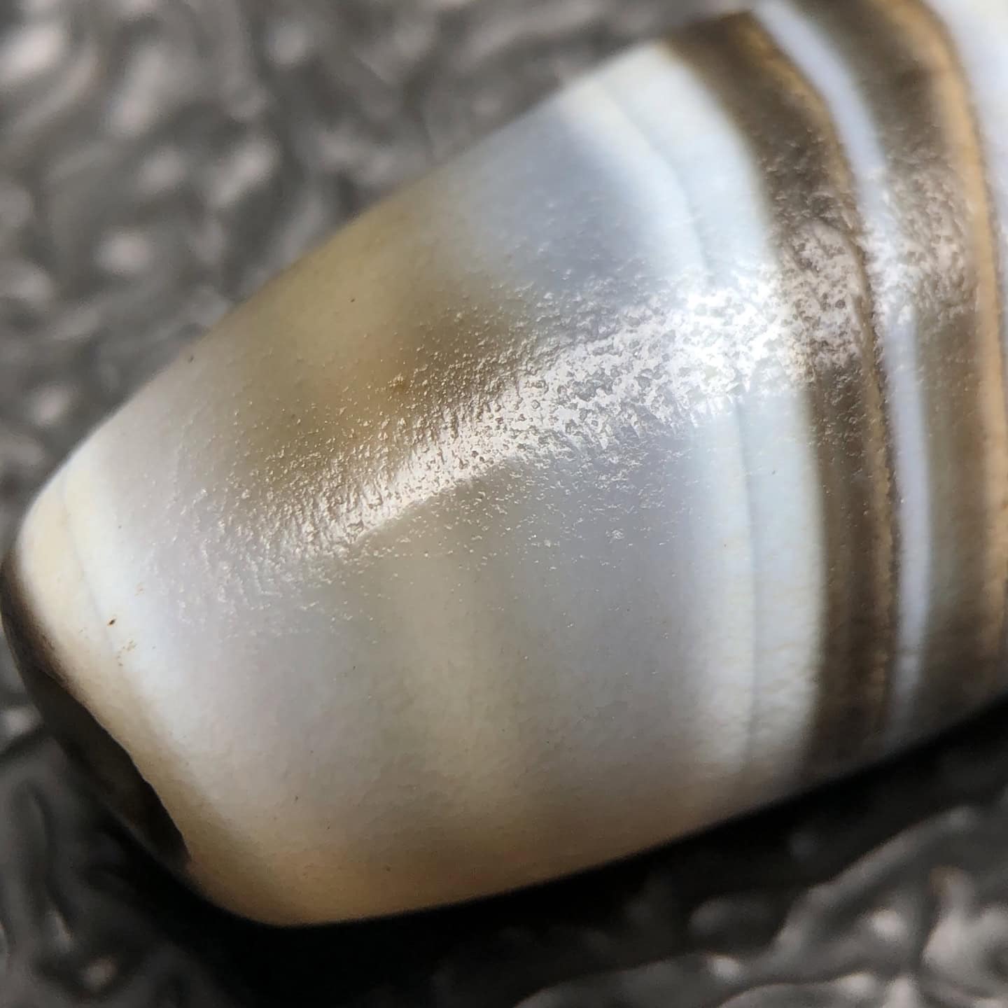 Chinese Natural Jade Carved Dzi beads