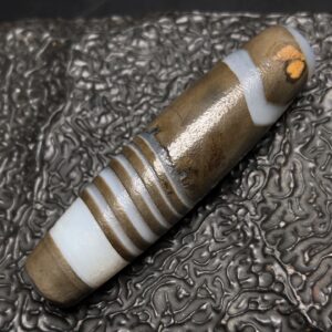 Chinese Natural Jade Carved Dzi beads