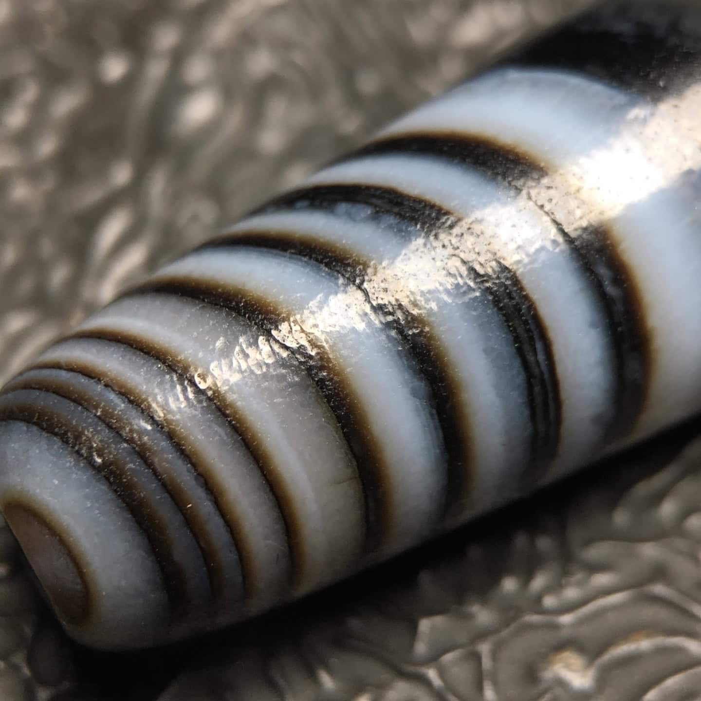 Chinese Natural Jade Carved Dzi beads