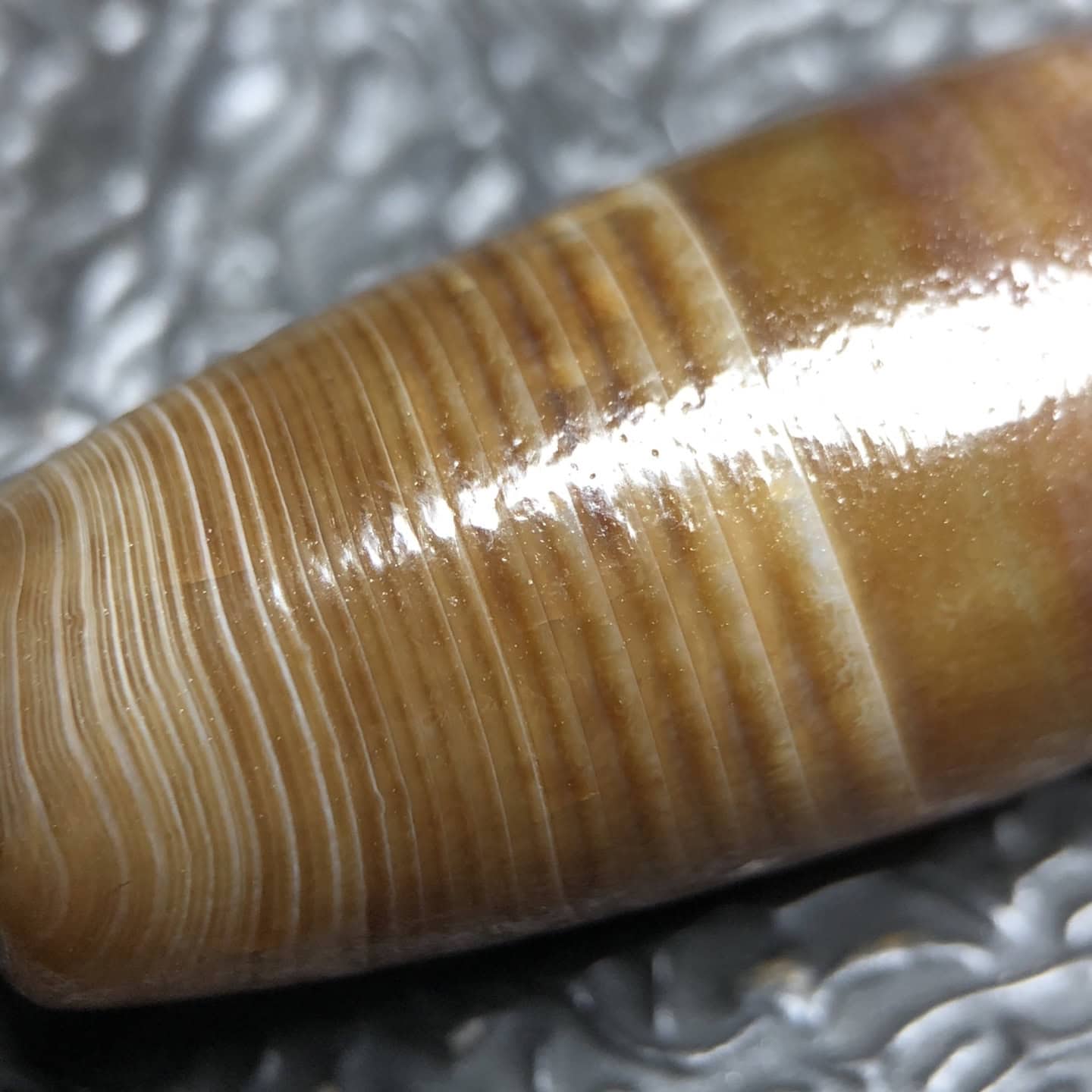 Chinese Natural Jade Carved Dzi beads