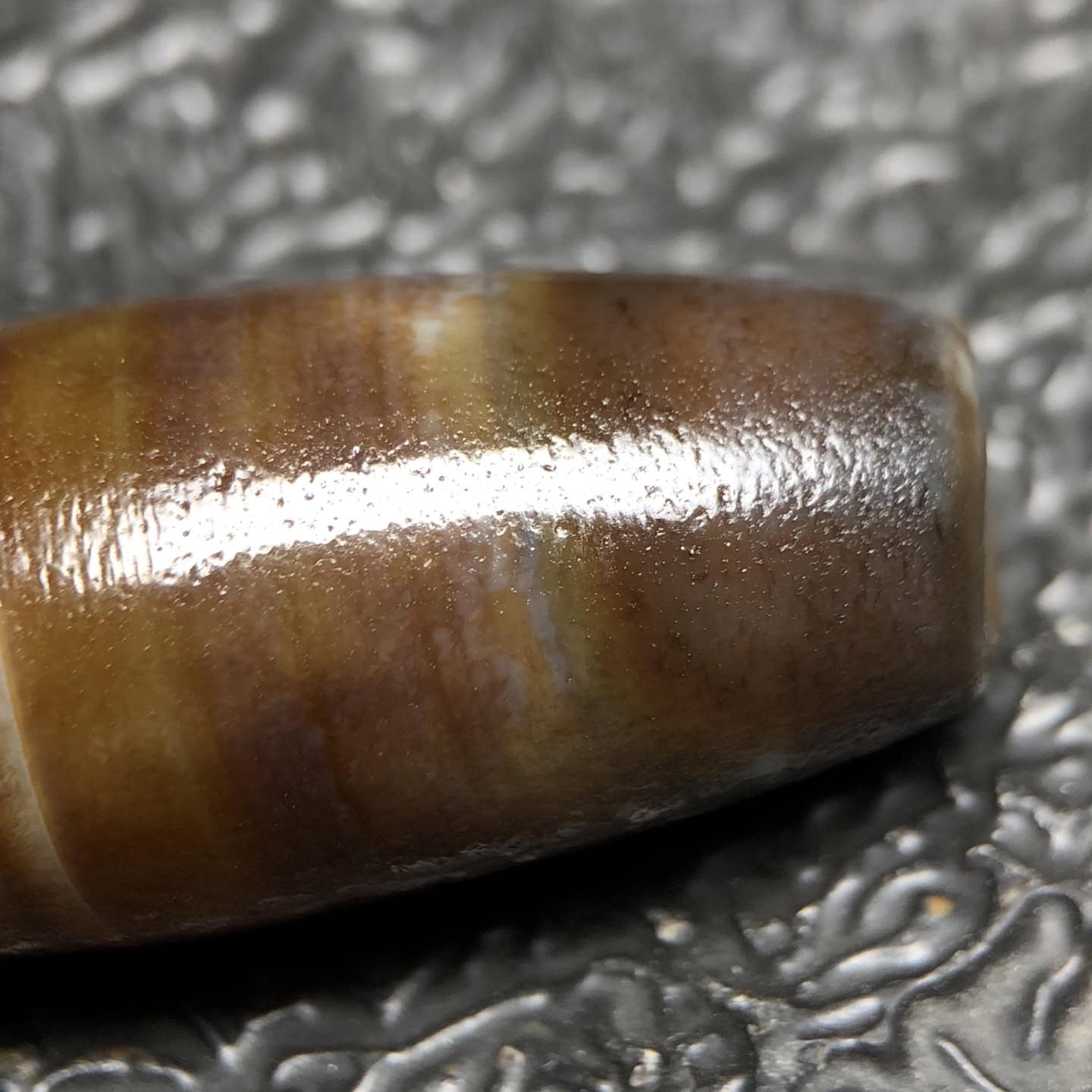 Chinese Natural Jade Carved Dzi beads