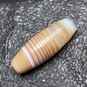 Chinese Natural Jade Carved Dzi beads