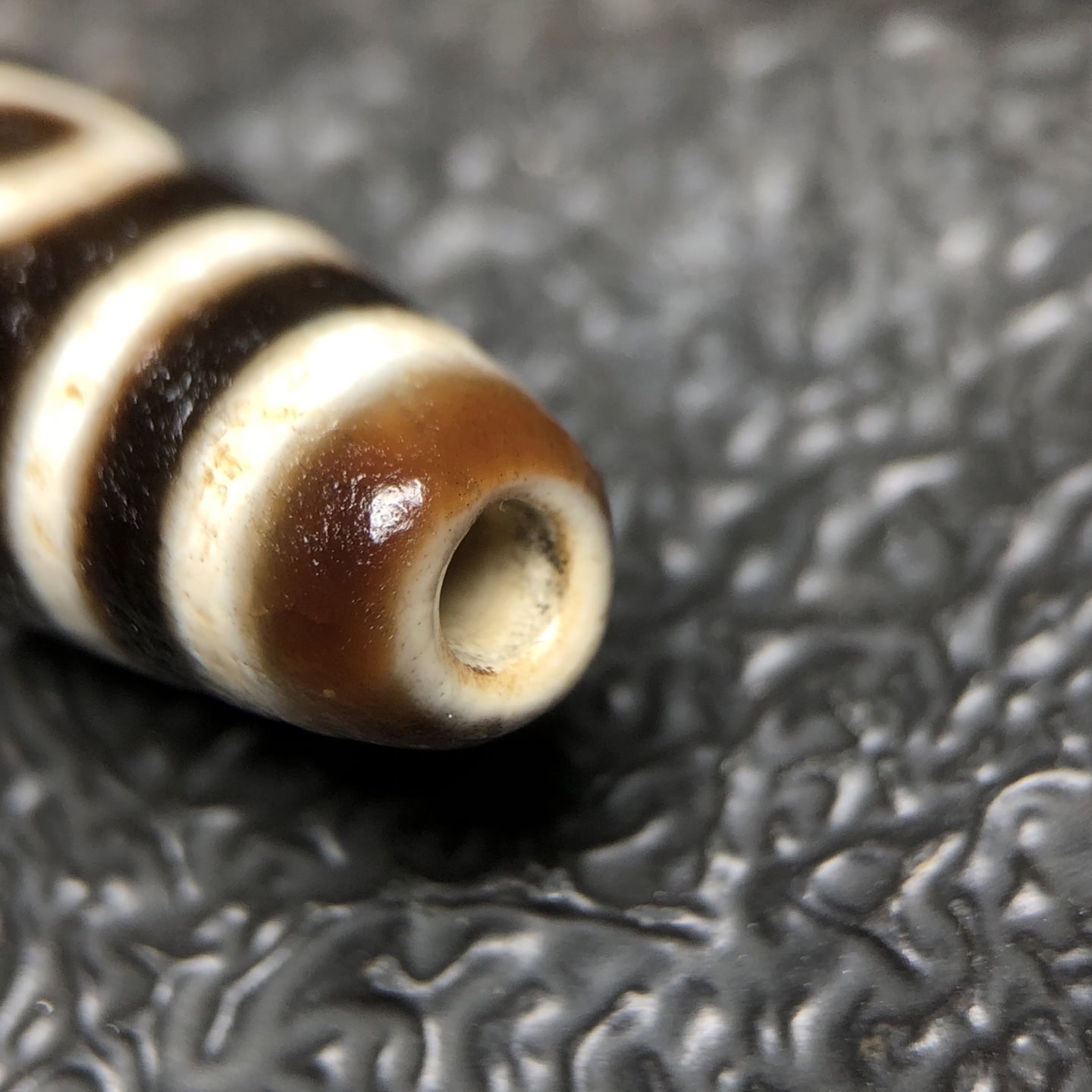 Chinese Natural Jade Carved Dzi beads