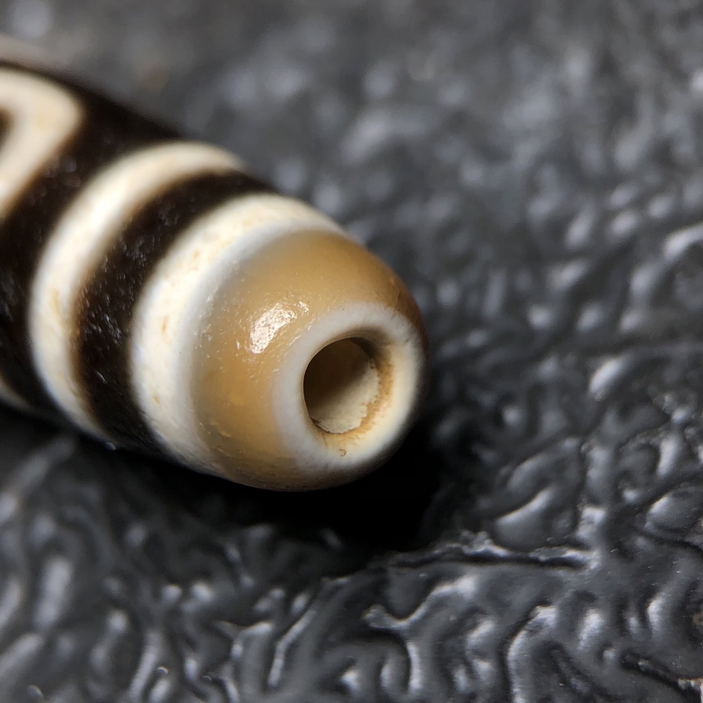 Chinese Natural Jade Carved Dzi beads