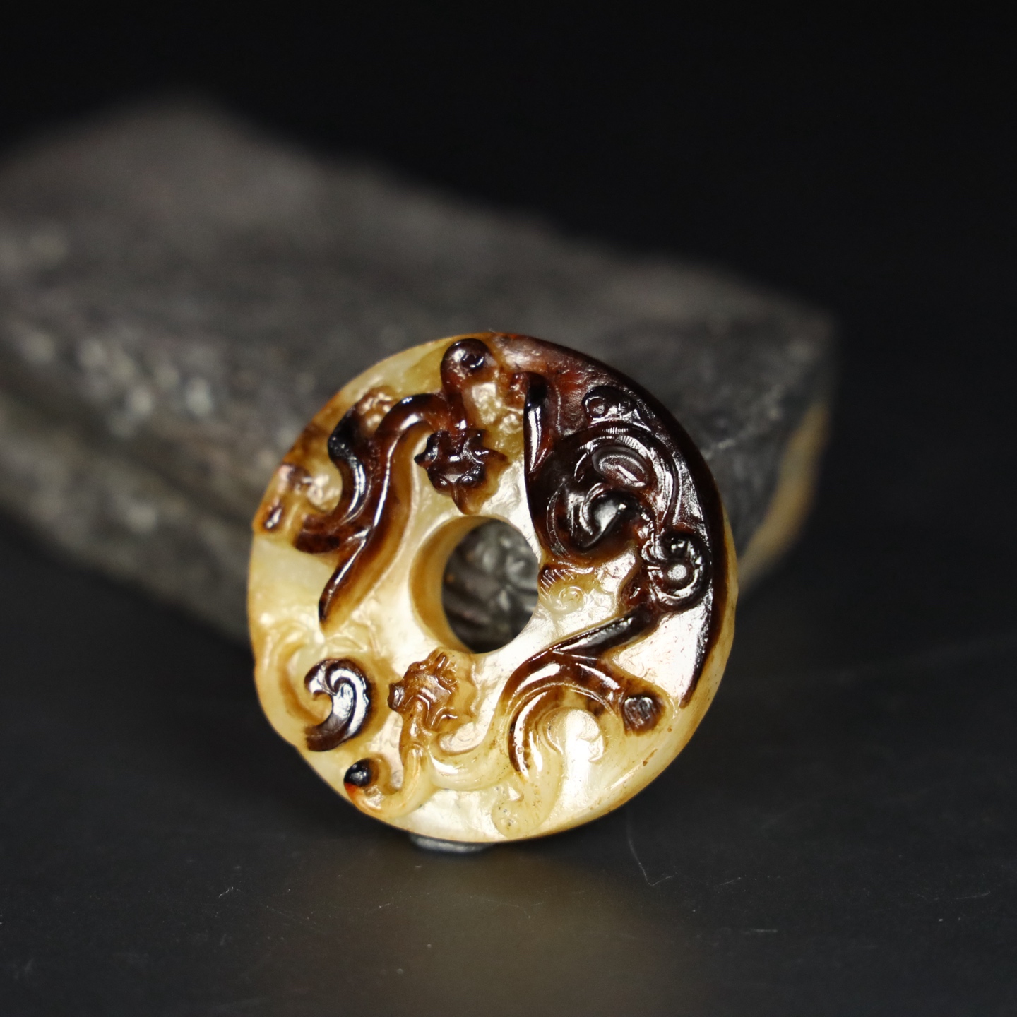 Chinese Natural Jade Carved Pendant