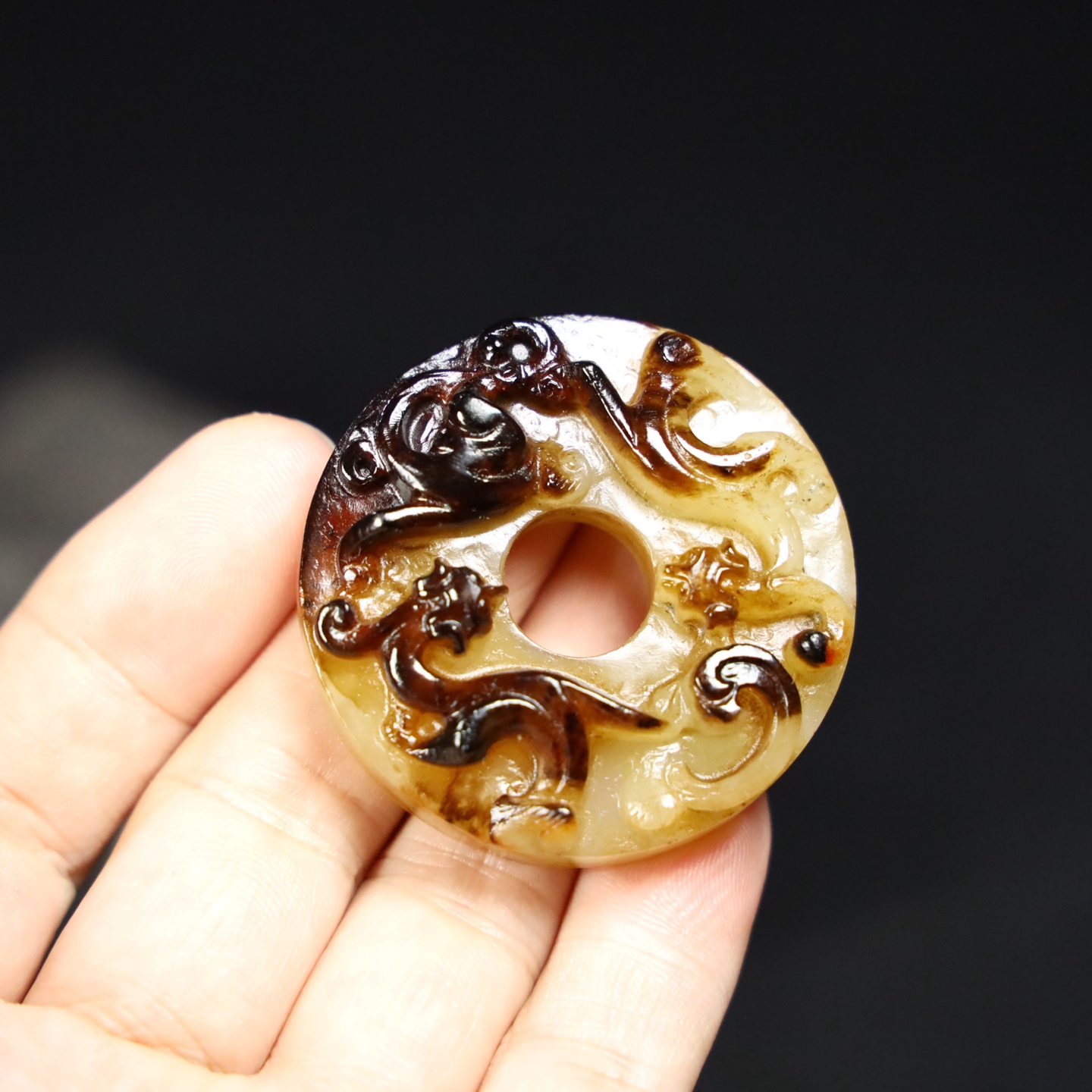 Chinese Natural Jade Carved Pendant