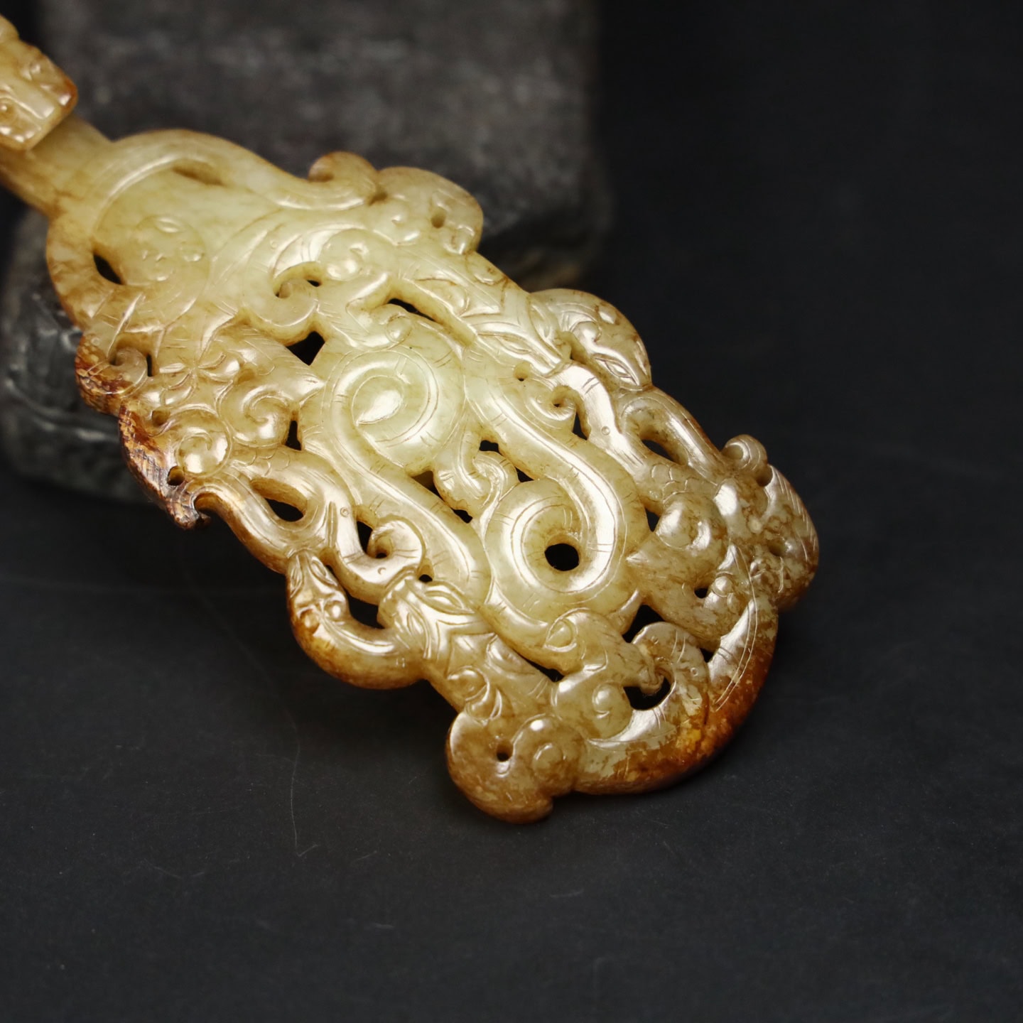 Chinese Natural Jade Carved hooks