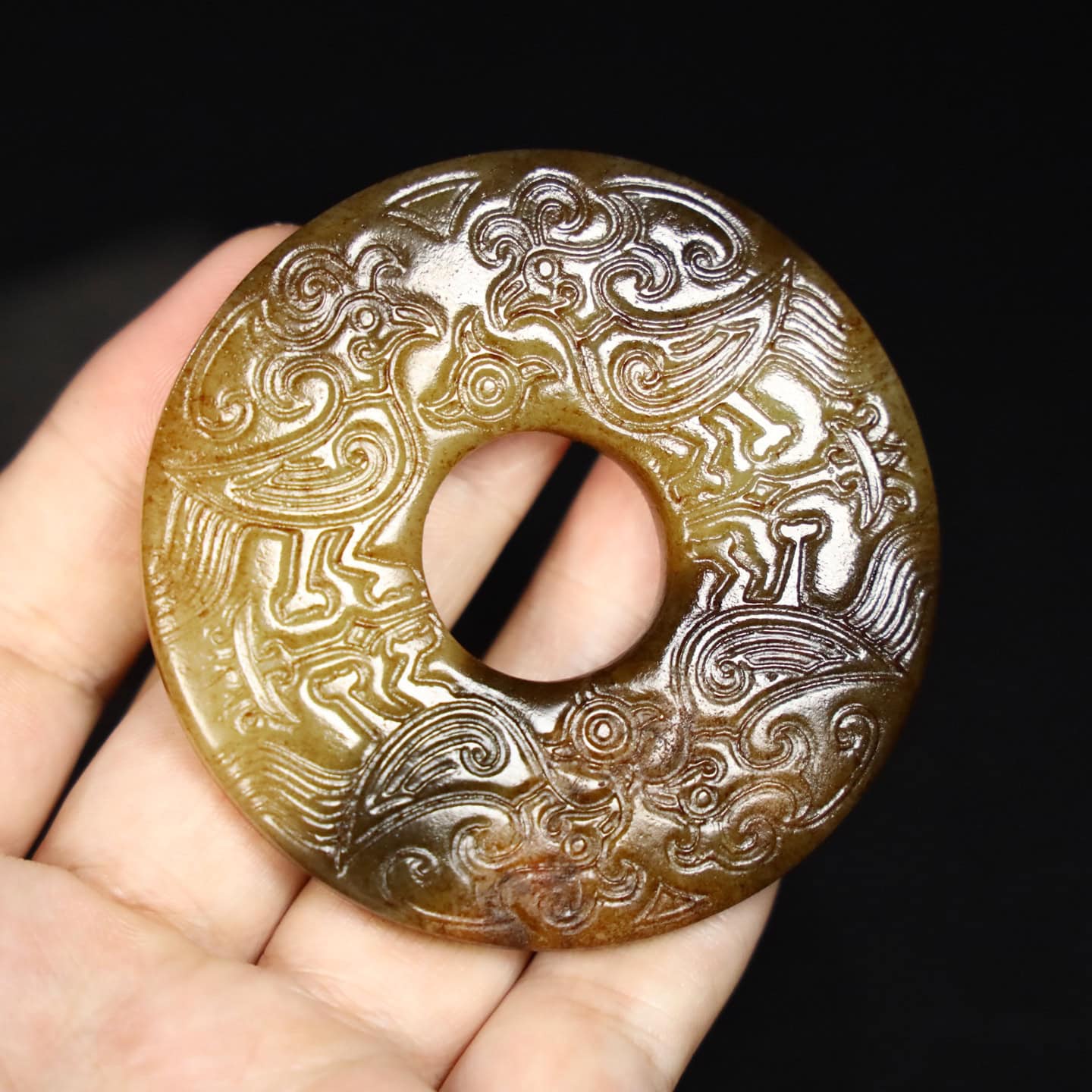Chinese Natural Jade Carved Pendant