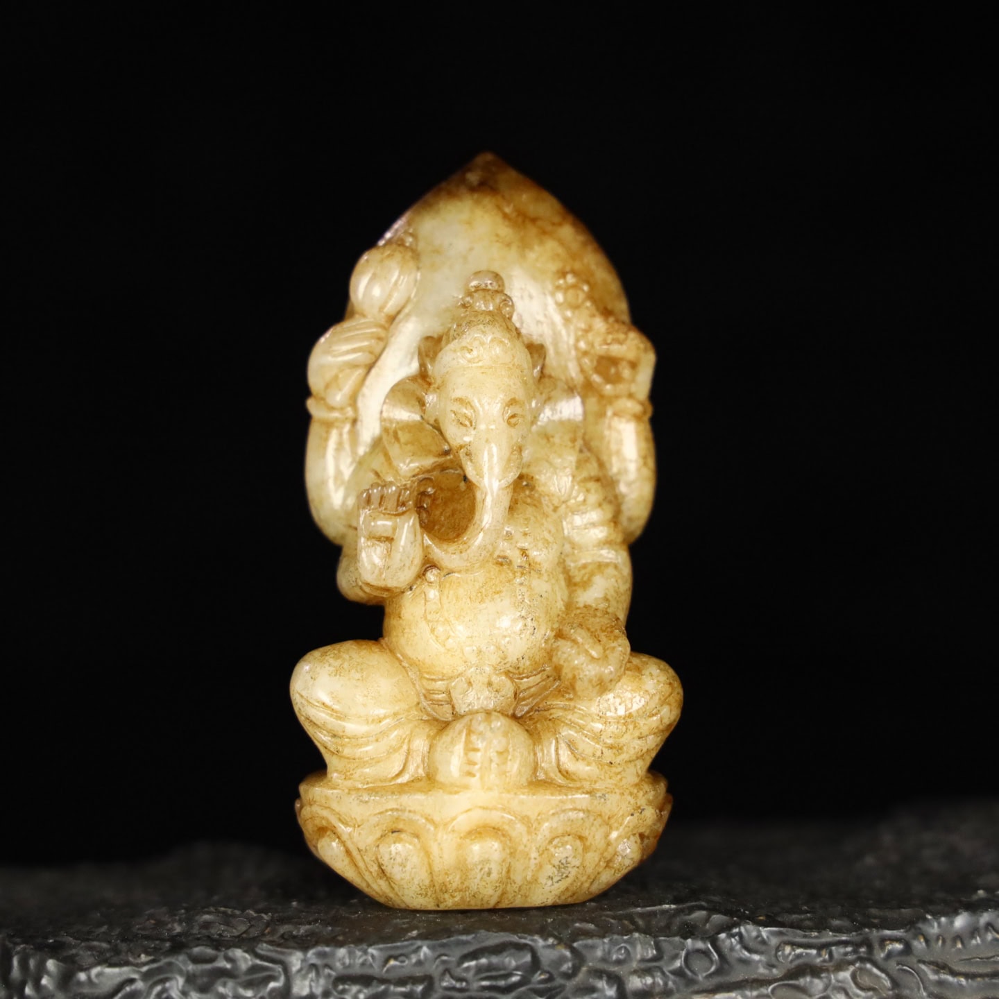 Chinese Natural Jade Carved Ganesha