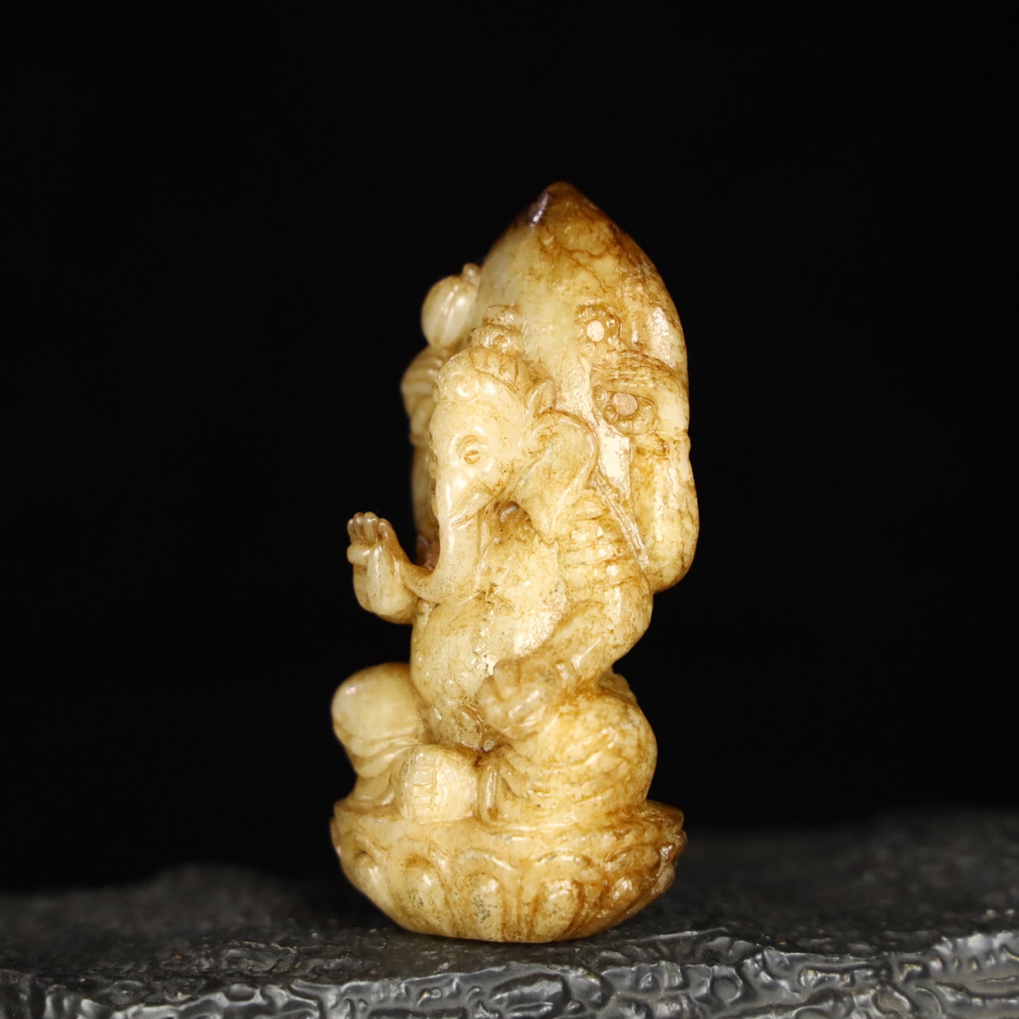 Chinese Natural Jade Carved Ganesha