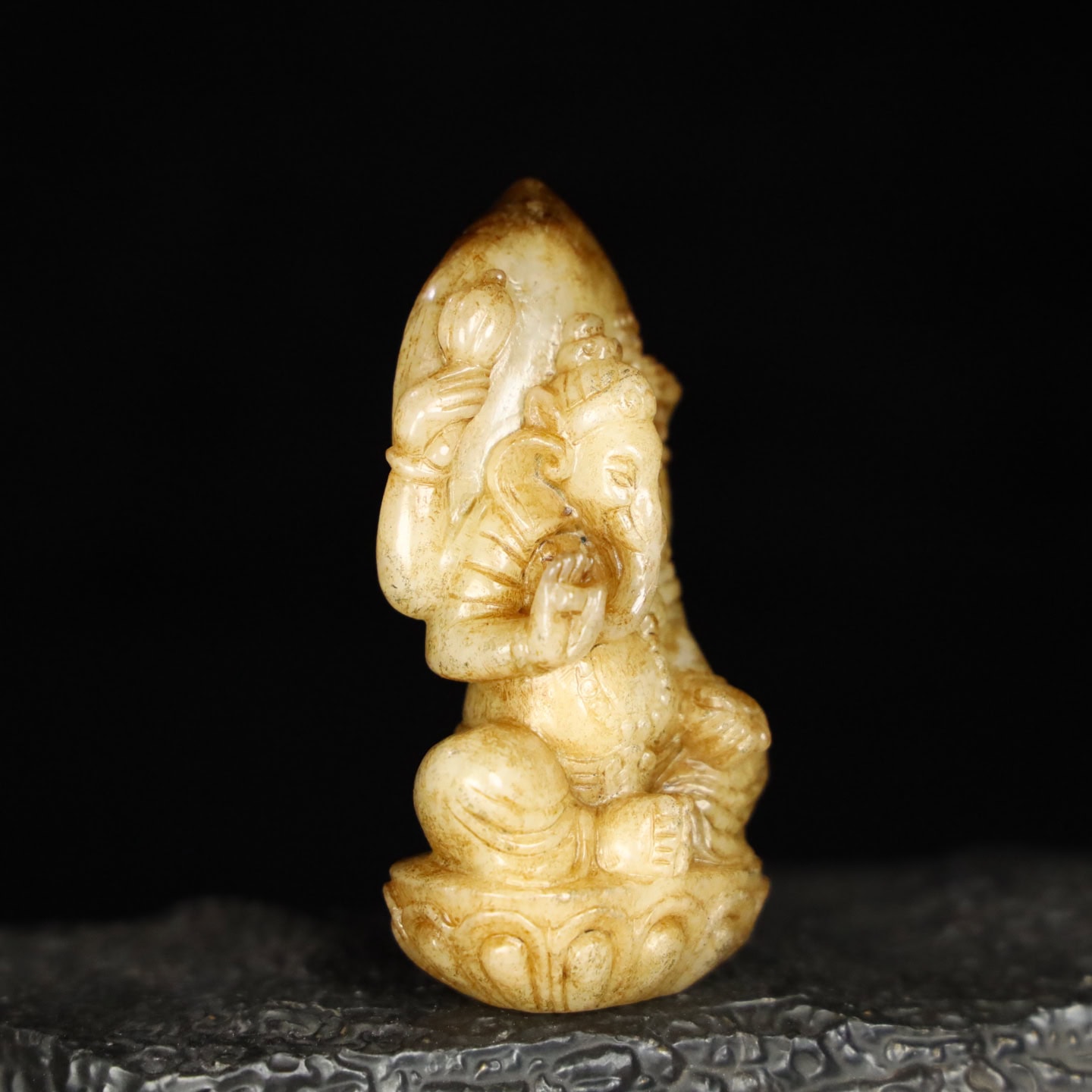 Chinese Natural Jade Carved Ganesha