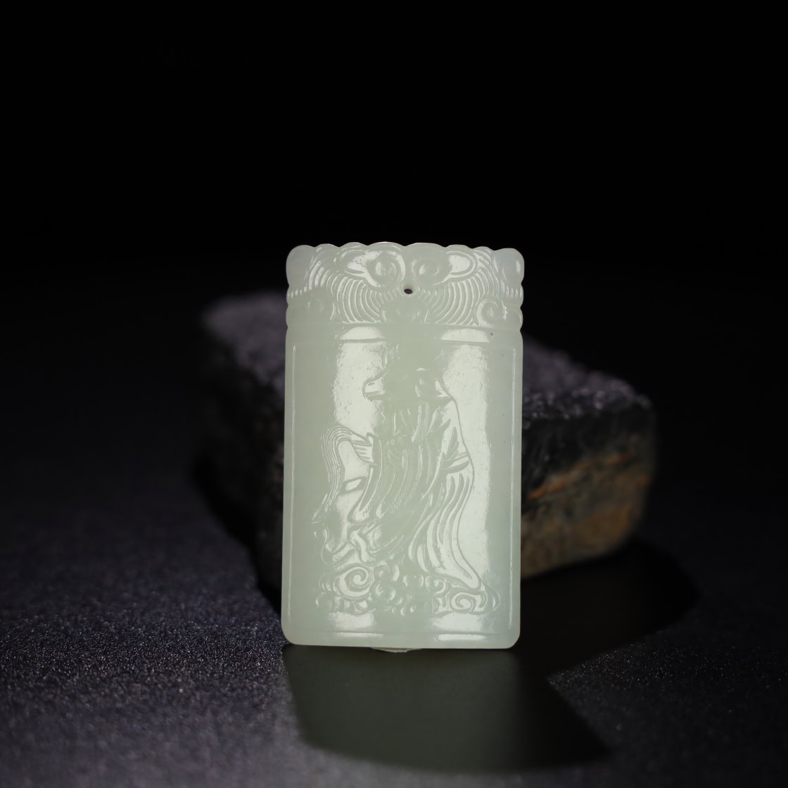 Chinese Natural Jade Carved Plaqule