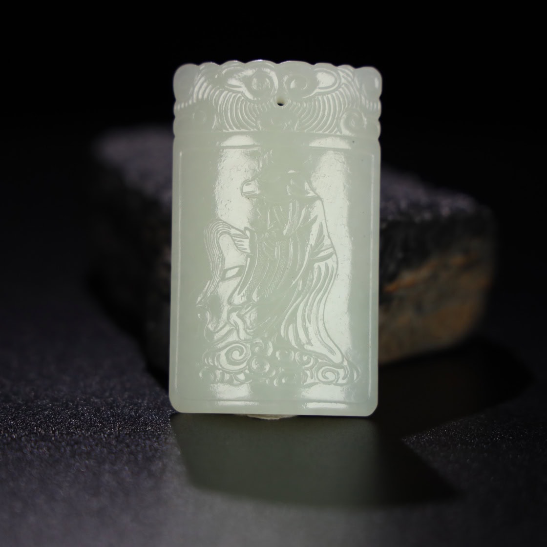 Chinese Natural Jade Carved Plaqule
